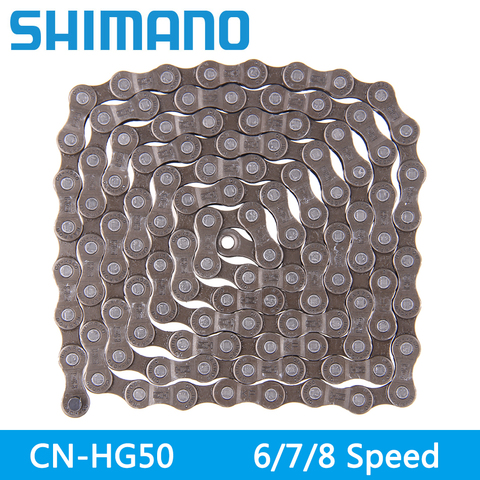 Shimano CN-HG50 chaîne de vtt/vélo de route 6/7/8 vitesses 6 vitesses 7 vitesses 8 vitesses 112 maillons accessoires de vélo de montagne ► Photo 1/6