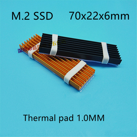 Dissipateur thermique pour disque dur SSD M.2, 70x22x6MM, avec coussin thermique, aileron en aluminium nvme 512 ► Photo 1/6