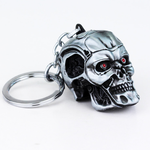 Film Terminator tête de crâne logo porte-clés à breloques hommes et femmes mode pendentif porte-clés bijoux voiture clé accessoires cadeau ► Photo 1/6