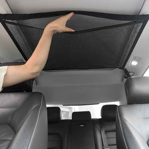 SUV voiture plafond filet de rangement poche voiture toit sac intérieur Cargo Net respirant maille sac Auto rangement rangement intérieur accessoires ► Photo 1/6