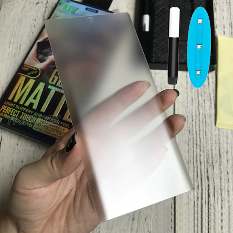 Film de protection d'écran givré pour Xiaomi Mi 10 Pro Note 10 Pro 10 Pro Lite, colle UV liquide en verre trempé mat ► Photo 1/6