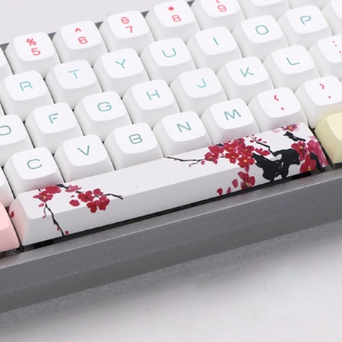 Barre d'espace Keycap PBT cinq côtés colorant sous-lit 6.25U cerise profil clavier gk61 gk64 L4MD ► Photo 1/6