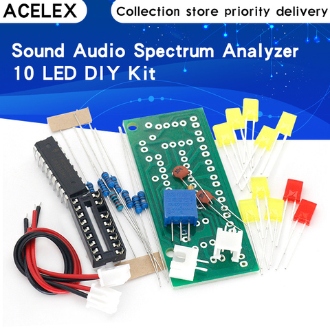 LM3915 10 LED son analyseur de spectre Audio Kit d'indicateur de niveau bricolage electoronique ensemble de pratique de soudure ► Photo 1/6