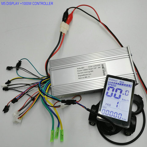 Contrôleur BLDC 400w450w500w600w800w1000w1200w + écran LCD M5 24v36v48v60v pour vélo électrique Scooter ATV vtt indicateur de batterie ► Photo 1/6