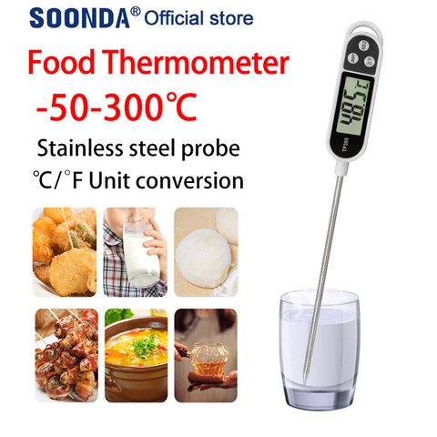 Thermomètre électronique de cuisine, sonde électronique, pour aliments, viande, cuisson, eau, lait, BBQ, rôti, viande, fruits, testeur de température ► Photo 1/6