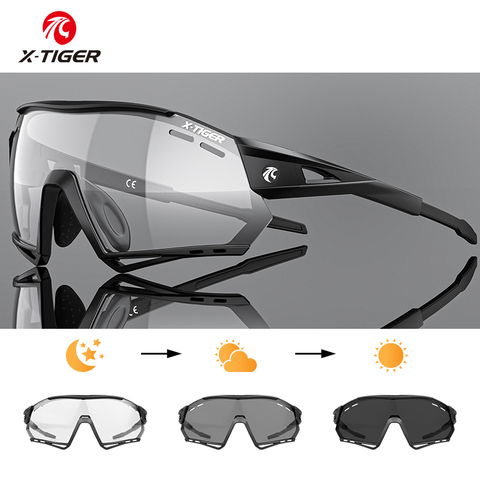 X-TIGER lunettes de soleil vélo photochromique UV400 sport cyclisme lunettes vtt course hommes lunettes de soleil vélo randonnée lunettes ► Photo 1/6