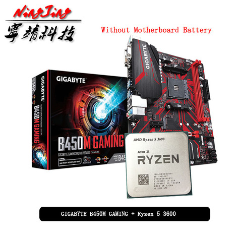 AMD Ryzen 5 3600 R5 3600 CPU + GA B450M jeu carte mère costume Socket AM4 CPU + mère costume Socket AM4 sans refroidisseur ► Photo 1/5