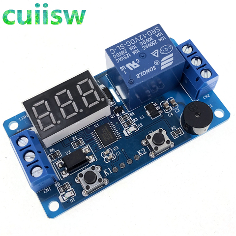 Module de relais numérique à retardement de temps, minuterie, interrupteur de commande de temps, déclencheur, tableau de synchronisation PLC, automatisation, Buzzer de voiture, DC 12V ► Photo 1/5