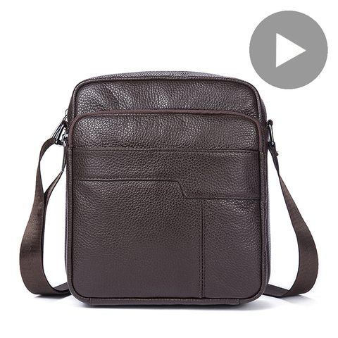 Véritable cuir bureau épaule messager femmes hommes sac porte-documents pour homme femme travail entreprise petit Portable sac à main stockage ► Photo 1/6