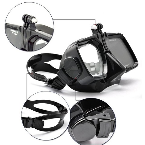 Caméra montage masque de plongée plongée sous-marine tuba lunettes de natation pour GoPro hero 8 7 6 5 4 go pro sport action cam accessoires ► Photo 1/3