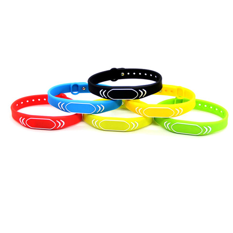 13.56Mhz 1K S50 NFC Bracelet RFID Bracelet chinois carte magique porte arrière S50 carte réglable Silicone étanche ► Photo 1/6