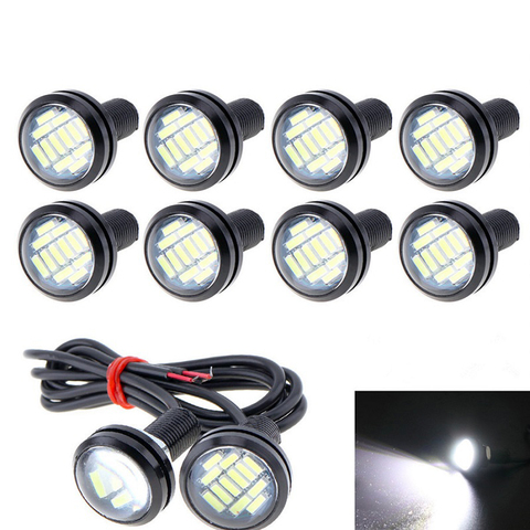 1 pièces 2 pièces 4 pièces Auto moto DRL 23MM aigle Eye lampe voiture LED 4014 12SMD 12V brouillard feu arrière feu arrière ► Photo 1/6