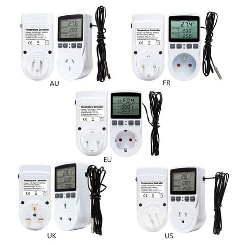 16A 220V Thermostat régulateur de température numérique multi-fonction prise de courant avec minuterie interrupteur capteur sonde chauffage refroidissement ► Photo 1/6