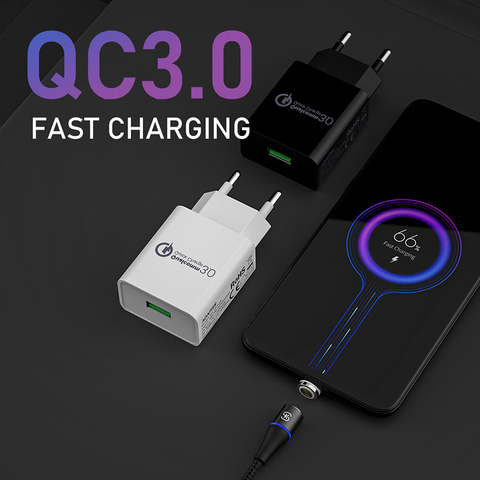 Android chargeurs adaptateur téléphone pour iphone USB type C prise ue magnétique câble de charge rapide SIKAI QC 3.0 9V 2A 12V 1.5A 5V 3A 4.0 ► Photo 1/6