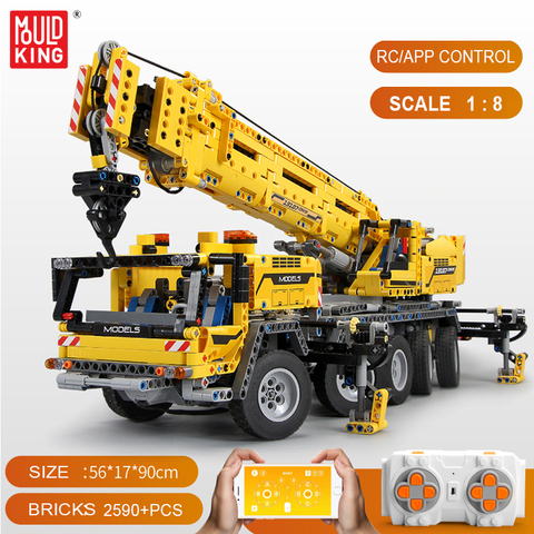 Moule King 20004 série technique, grue Mobile à moteur, blocs de construction en briques Mk II, Kits de jouets cadeaux, 13107, en Stock, 42009 ► Photo 1/6