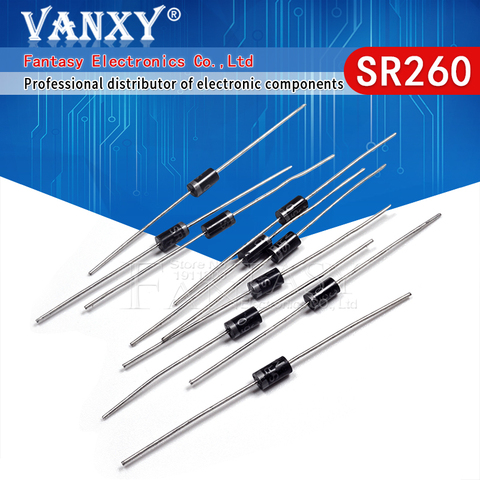 Diodes Schottky, 50 pièces, SR260 SB260 2A 60V DO-15, livraison gratuite ► Photo 1/1