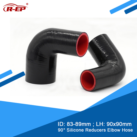 R-EP 90 degrés réducteur Silicone coude tuyau 76-83MM caoutchouc menuisier Inter refroidisseur tuyau d'admission d'air pour radiateur Tube Flexible ► Photo 1/6