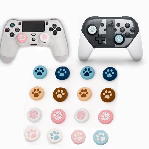 Patte de chat Sakura pouce bâton poignée capuchon Joystick couverture pour Sony Playstation Dualshock 4/3 PS4/PS3/Xbox 360/Switch Pro contrôleur ► Photo 1/6