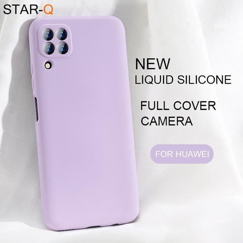 Coque de téléphone en silicone liquide, étui de protection arrière souple pour huawei p40 lite pro plus p20 p30 lite pro, nouvelle collection ► Photo 1/6