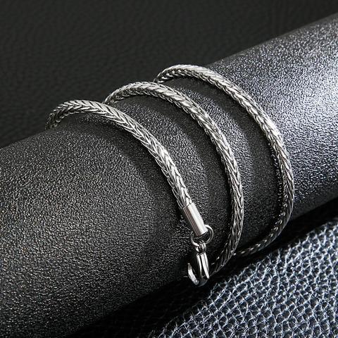 Collier chaîne serpent en acier inoxydable, 3.5mm, pour femmes et hommes, bijoux à la mode, de 15 à 37 pouces ► Photo 1/6