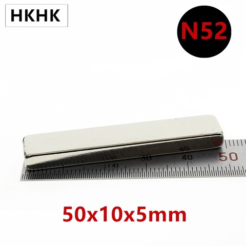 Aimant N52 puissant 50x10x5mm en néodyme, disque magnétique à base de terres rares, pour moto, épaisseur 5mm, lot de 10 ou 20 pièces ► Photo 1/6