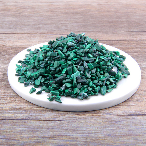 Cristal de Quartz Malachite naturel poli, gravier d'échantillon de pierres naturelles et minéraux pour aquarium, pierre verte bleue, 50 g/Lot de 3 à 5mm ► Photo 1/6