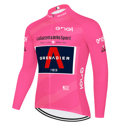 Champion de France ineos cyclisme maillot à manches longues hommes hiver thermique polaire cyclisme vêtements vtt vélo maillot ciclismo ► Photo 1/6