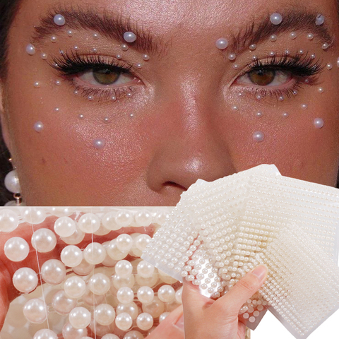 3mm/4mm/5mm/6mm 3D perle visage bijoux fard à paupières autocollants auto-adhésif visage corps sourcil diamant ongles autocollants diamant décoration ► Photo 1/6