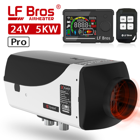 LF Bros chauffage de stationnement Pro 24V voiture chauffage 5KW diesel réchauffeur d'air avec grand bouton LCD interrupteur 50m télécommande Kyocera bougie de préchauffage ► Photo 1/6