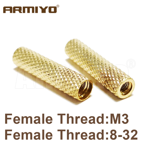 Armiyo-fil femelle en laiton massif, adaptateur de Conversion pour brosses de pistolet, 8 à 32/M3, accessoires de chasse tactique, lot de 2 pièces ► Photo 1/4