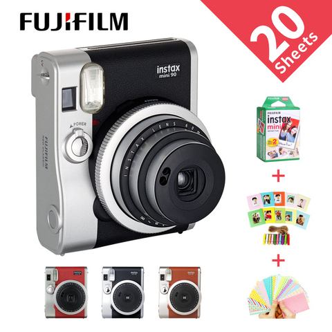 Fujifilm véritable Instax Mini 90 films caméra offre spéciale nouvelle photo instantanée 2 couleurs noir marron ► Photo 1/6