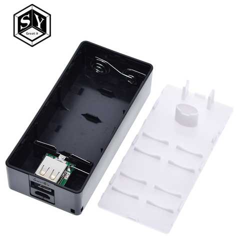 2X18650 USB batterie externe étui 18650 chargeur de batterie bricolage boîte Shell Kit noir pour smartphone MP3 électronique Mobile charge ► Photo 1/5