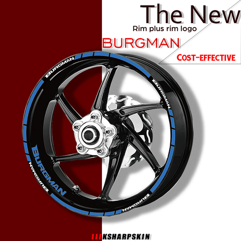 Autocollant réfléchissant de roue avant et arrière de moto, kit de autocollants décoratifs avec logo de pneu pour Suzuki BURGMAN burgman 125, 400 et 650 ► Photo 1/3