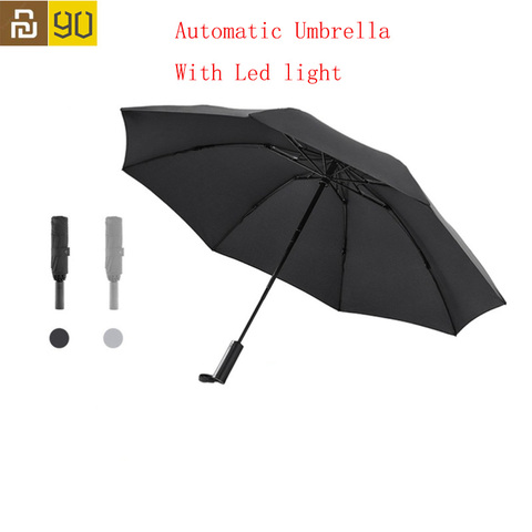 Youpin 90Fun 8K parapluie pliant automatique inversé Led lumineux coupe-vent parapluie UPF50 + anti-uv avec lumière LED ► Photo 1/6