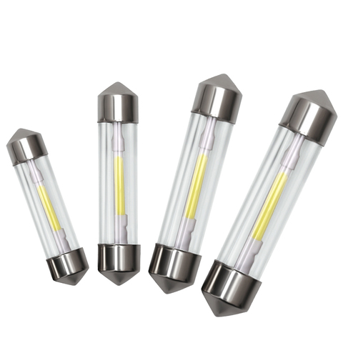 Ampoules de Festoon C5W 12 puces COB, boîtier en verre, éclairage intérieur de voiture, blanc, 31mm 36mm 39mm 41mm 12V, 2 pièces ► Photo 1/6