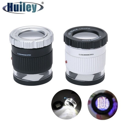 Loupe de bijouterie avec 3 LED 3 UV lumière optique, grossissement de lentille, Loupe 30x pour l'identification de timbres, monnaie Antique ► Photo 1/6