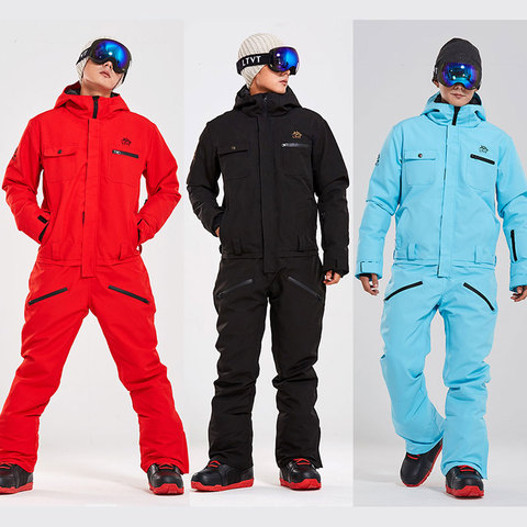 Combinaison de Ski pour hommes femmes hiver coupe-vent imperméable chaud Ski costume mâle femme Ski et snowboard neige Ski veste + pantalon ► Photo 1/6