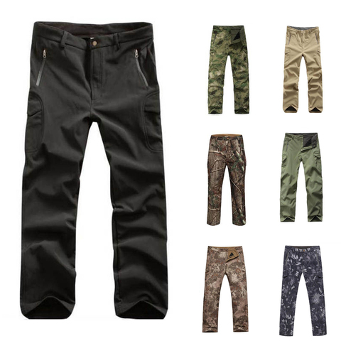 Pantalon de chasse pour hommes, randonnée escalade, doublure polaire, tactique, imperméable, Softshell, TAD, pantalon de camouflage ► Photo 1/6