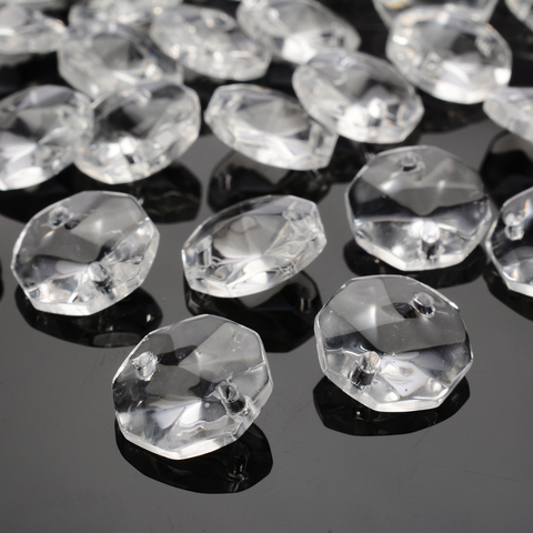Prismes en verre cristal transparent de 14mm, 50 pièces, perles octogonales suspendues pour bricolage, éclairage, partie de lampe, décoration de la maison ► Photo 1/5