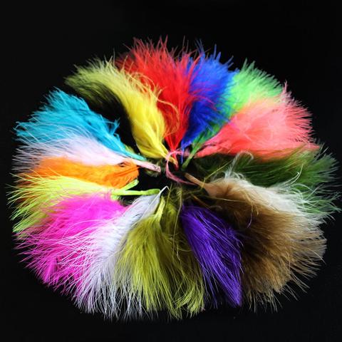 Tigofly-plumes de sang Marabou de turquie, 17 couleurs, banderoles en laine, pour Bugger, matériaux à plumes à nouer, 100 pièces/lot ► Photo 1/6