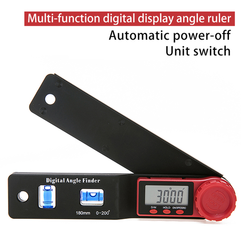 2 en 1 numérique mètre Angle inclinomètre niveau à bulle Angle règle électronique goniomètre rapporteur Angle finder outil de mesure ► Photo 1/6