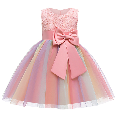 Robe de noël en dentelle pour petites filles, tenue princesse Tutu aux arcs-en-ciel, pour fête d'anniversaire, pour enfants de 2-3-10 ans ► Photo 1/6