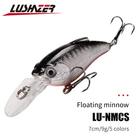 LUSHAZER minnow crank bait 9.5g 7.5 cm jerkbait isca artificielle poissons wobbler dur leurre de pêche pas cher s'attaquer montage de mouches matériaux ► Photo 1/6