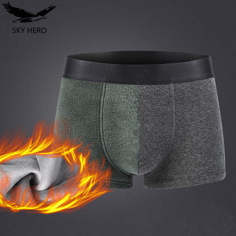 2 pièces/lot sous-vêtements thermiques pour hommes boxeurs caleçons chauds Homme culottes chaudes Shorts laine Homme pantalon Slip Fluff ► Photo 1/6