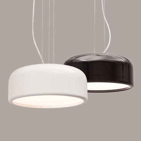 Lampe suspendue en aluminium au design moderne, disponible en noir et en blanc, luminaire décoratif d'intérieur, idéal pour une salle à manger ou un salon, Dia35/48/60cm ► Photo 1/6