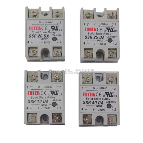 Relais à l'état solide SSR-10DA SSR-25DA SSR-40DA 3-32vdc à 24-380V AC ► Photo 1/6