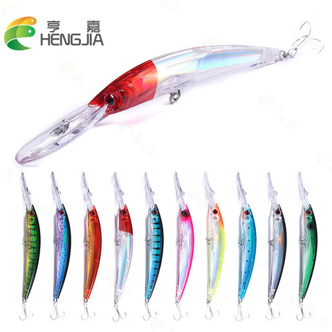 HENGJIA – appât artificiel pour la pêche au Laser, leurre pour attraper des poissons, pour les ménés, yeux 3D, 12 couleurs, 23CM, 17.5G ► Photo 1/6