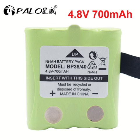 PALO – batterie Rechargeable NI-MH 4.8V, pour Uniden BP-38 BP-40 BT-1013 BT-537, pour MOTOROLA TLKR T4 GMR FRS, 2 voies ► Photo 1/6