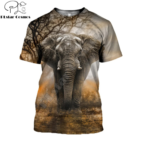 Éléphant Animal/paresseux/chat/tortue 3D partout imprimé t-shirts unisexe rue Harajuku manches courtes chemise été décontracté hauts ► Photo 1/6