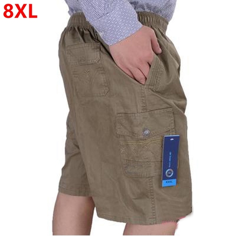 Grande taille hommes été Shorts décontracté és XL grande taille lâche graisse d'âge moyen gros coton 8XL 7XL 6XL grande taille ► Photo 1/5